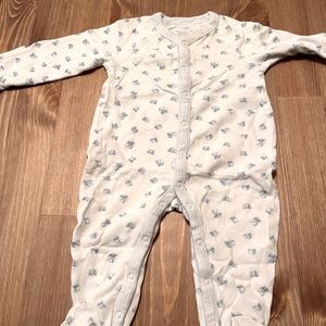 Ralph Lauren 3 month footie set! Blue baby block print and navy blue one piece.